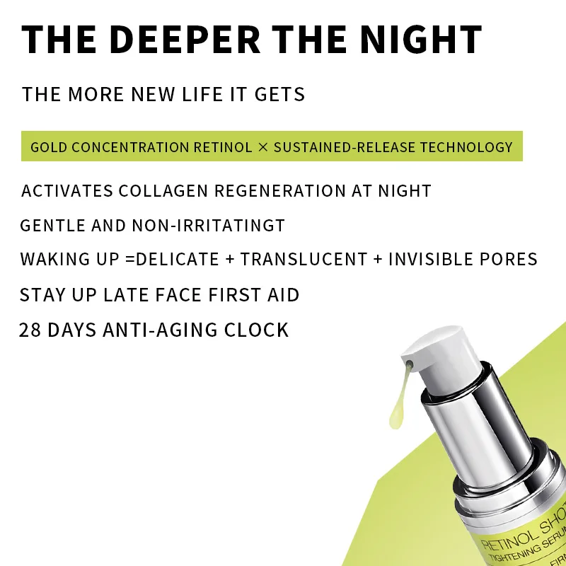 Retinol Shot Tightening Serum Pure Vitamin A Peptide,Pore Minimizer,Wrinkles Fine Lines,Anti-Aging,Firmer Skin Smoothing Essence