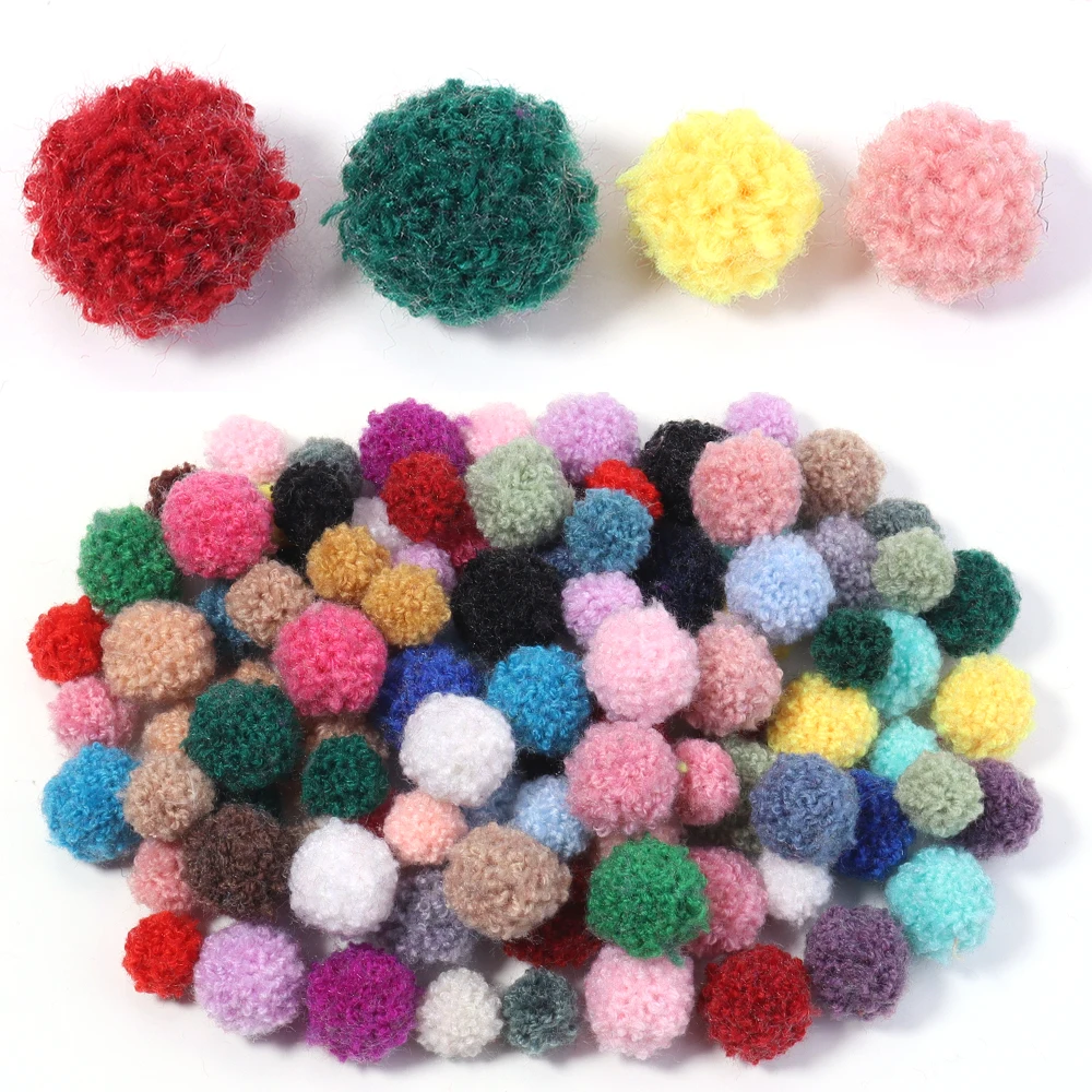 50 قطعة/الوحدة الملونة Pompom أفخم كرات لينة Frizzle رقيق الكرة ل المفاتيح الملابس الأحذية وشاح ديكور DIY بها بنفسك الخياطة على الملحقات