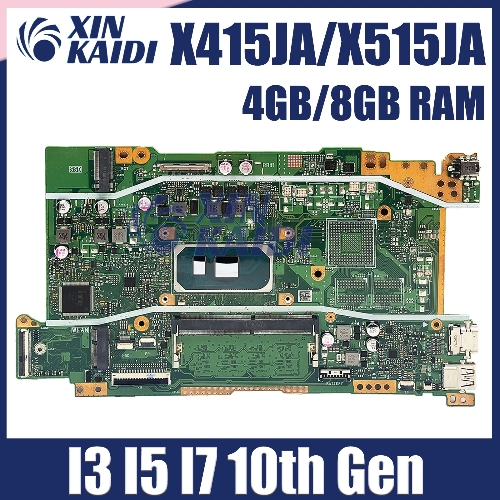 

X415JA Материнская плата X515JA X515JP X515JF X515JAB X515 X515J X415J V5200JA X415JP X415JF Материнская плата для ноутбука I3 I5 I7 10-го поколения