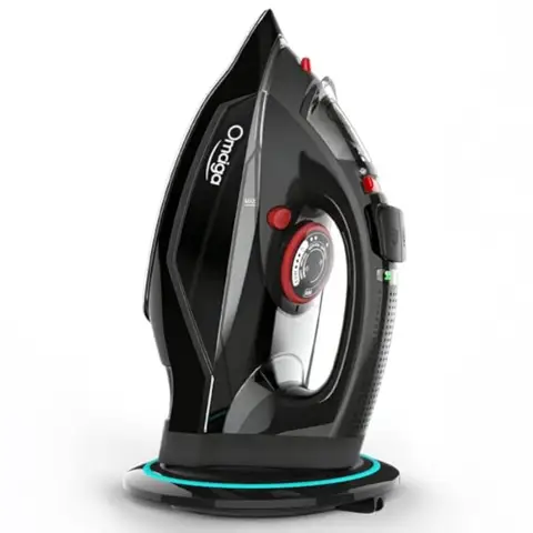 Cordless Iron for Clothes 1500W Steam Iron with Non-Stick Ceramic Soleplate Auto Shut Off Self-Clean Burst of Steam Anti-calc 3