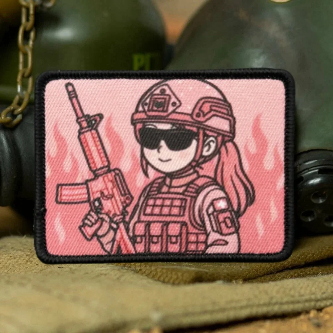 Parche táctico militar gancho y bucle para chica, emblema moral - imagen 2