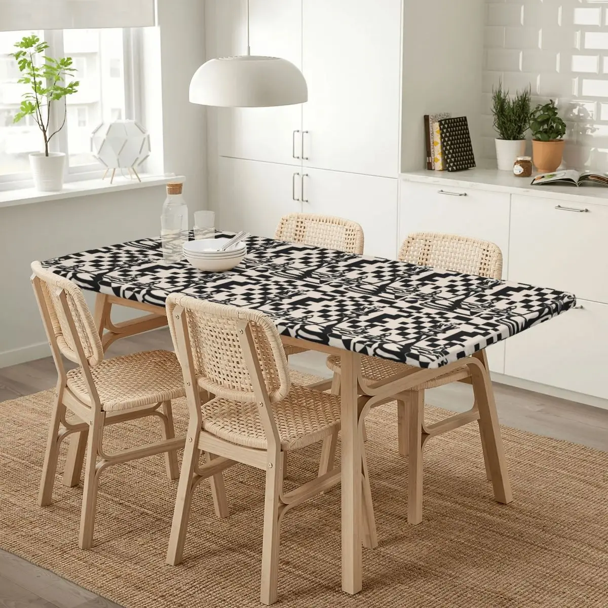Chess Pieces On Board Customized Rectangular Tablecloth Waterproof Table Cover for Festival Party Decorations Table Cloth