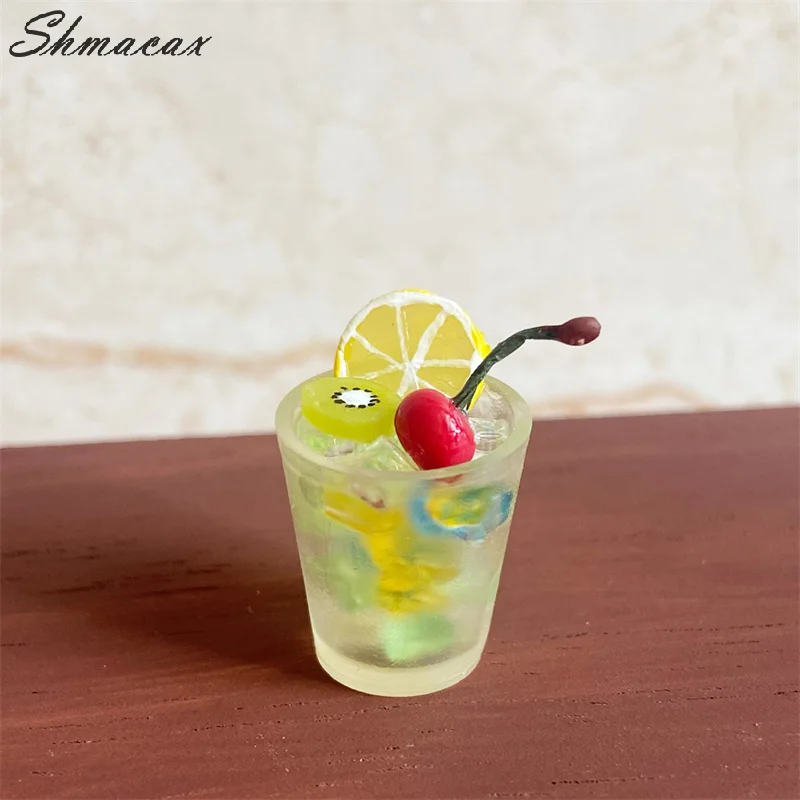 Domek dla lalek Mini Kolorowy Mini Fruit Ice Drink Cup Kuchnia Jedzenie Zabawka Model Domek dla lalek Scena Dekoracja Akcesoria Fotografia Rekwizyty