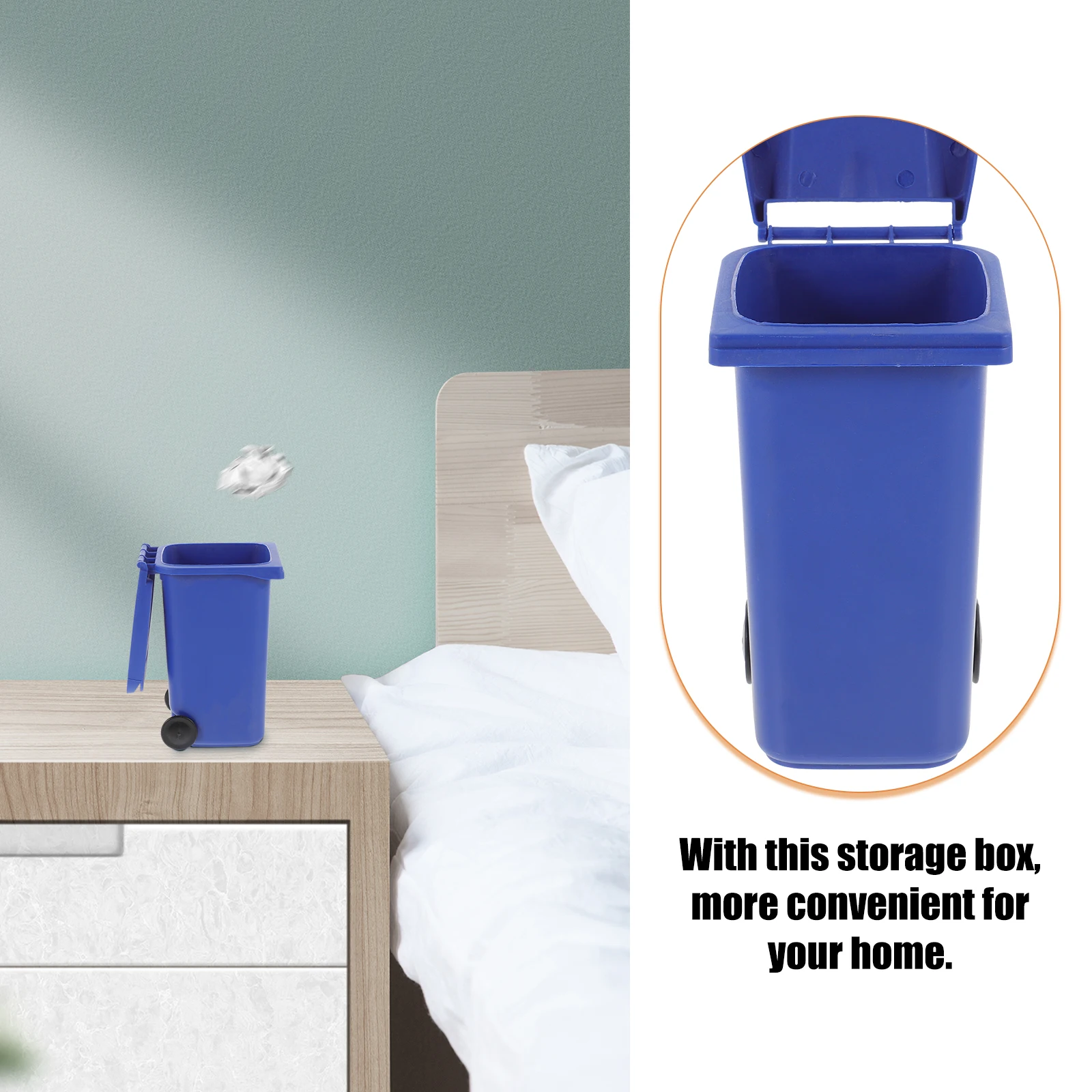 

Desktop Plastic Trash Can Small Garbage with Lid Office Trashcan for Stainless Cans