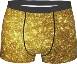 Men's Briefs Underpants Glittering Gold Scales Print Mens Soft Underwear,Comfy Breathable Short Trunk