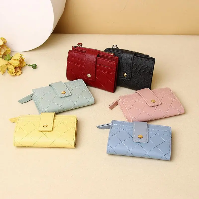 Women's Fall Winter Short Wallet PU Leather Folding Multi-slot Purse Slim Lightweight for School Party Birthday Gift