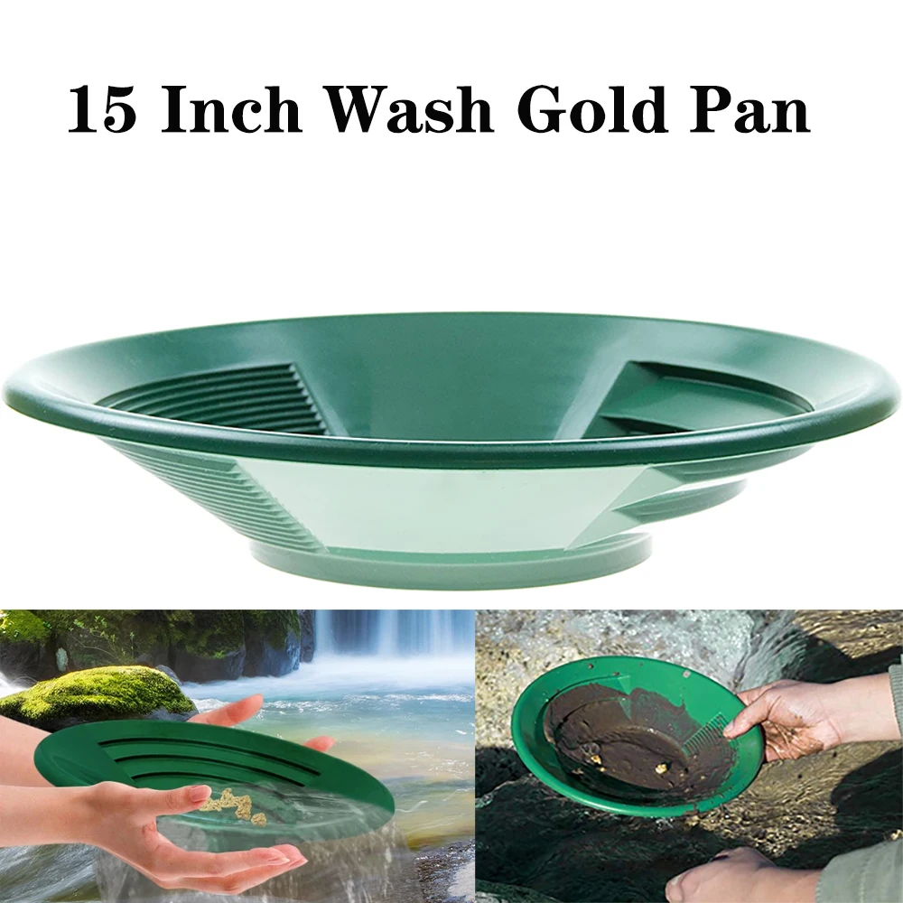 15 Inch Plastic Wash Gold Pan Basin Nugget Mining Dredging Prospecting for Sand Gold Mining Manual Wash Gold Panning Equipment
