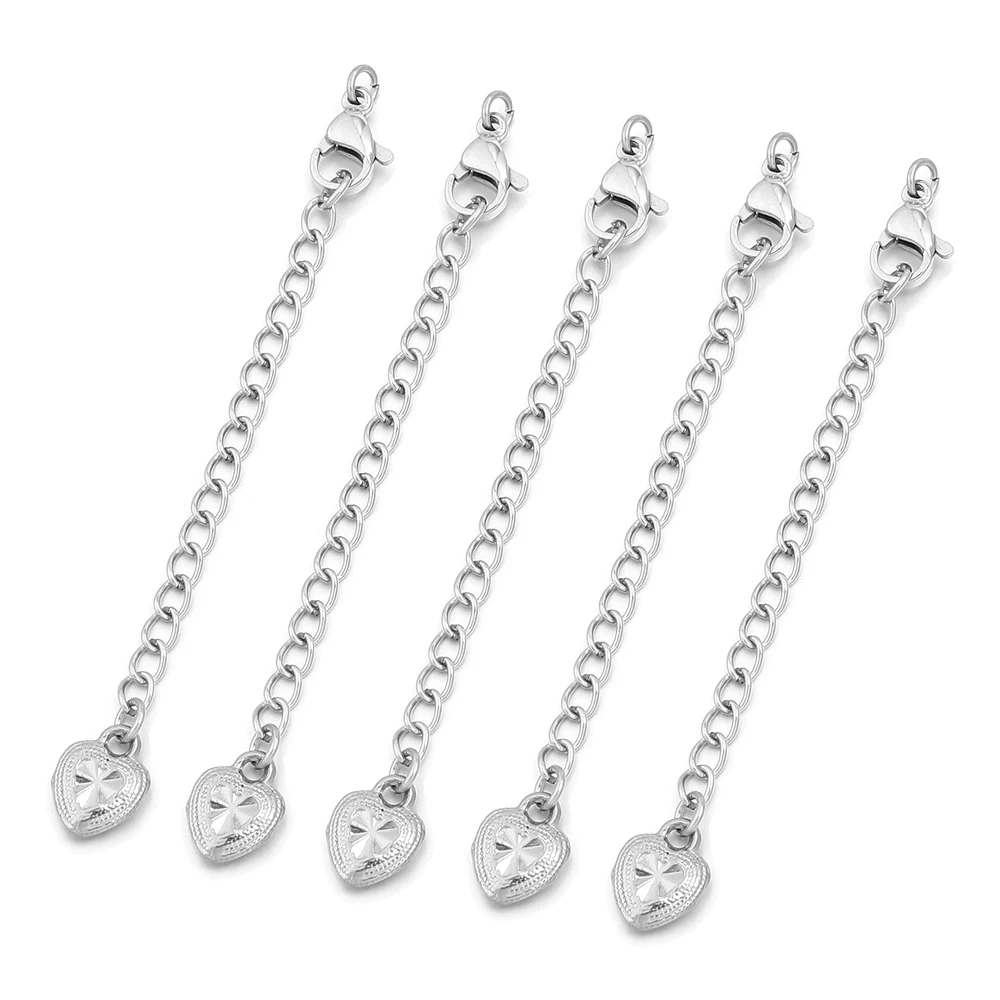5–10 Stück Edelstahl-Verlängerungsketten mit Karabinerverschlüssen, Schwanzketten-Verbinder für die Schmuckherstellung, DIY-Armbänder, Halsketten – Detail 14