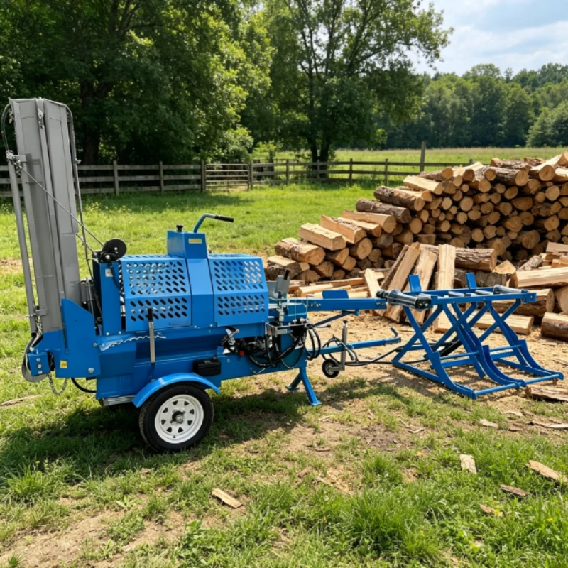 Batch Processing Special Hydraulic Wood Splitter Continuous Feed Firewood Splitting Machine For Firewood Factory Mass Output