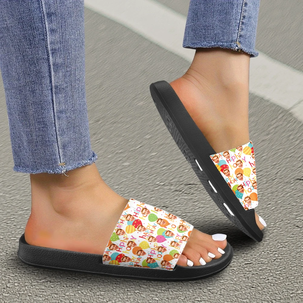 Customized women's slippers Customized text slippers Personalized fun text pictures Customized gifts for family and friends