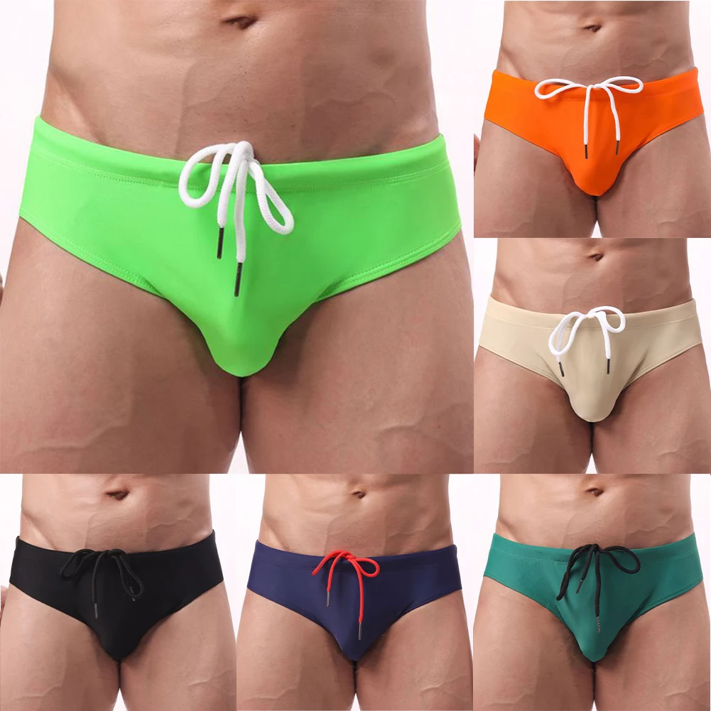 Men Swimwear Swim Briefs Underwear Bikini Beachwear Surf Board Shorts Stretch Underpants Briefs Swim Trunks