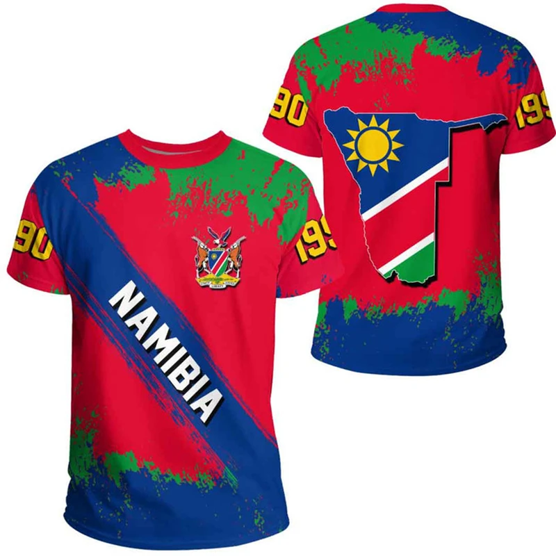 Namibia Flag 3d Printing Man T Shirt Summer New Fashion Short-sleeved Tee Shirts Casual Oversized Male Gym Tops Camisetas Tees