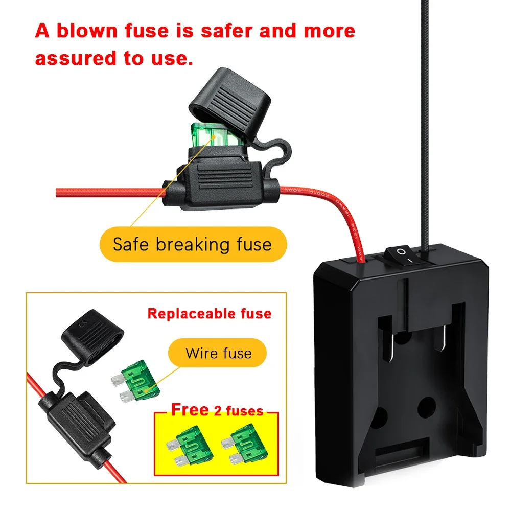 External Battery Adapter Converter Compatible with Dewalt and Milwaukee 18V Battery DIY Power Tool box mod electric accessories