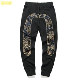Pantalon de survêtement pour homme, sarouel, reliure, broderie, bleu foncé, grande taille 402, élastique, slim, adt, épissage, mode, proximité, wstring, coton
