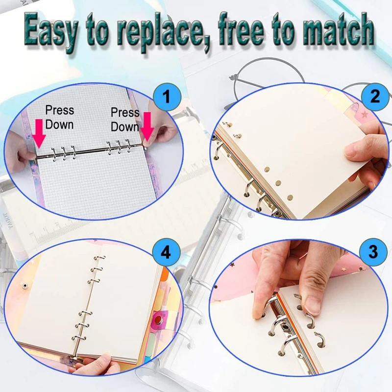 2 Stück a5 Regenbogen Soft PVC Notebook Binder klar Soft PVC Notebook Cover, Lose blatt Personal Planer Binder