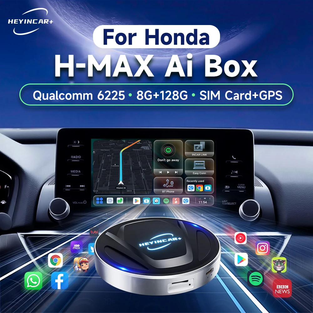 

2024 New HEYINCAR Android 13 8GB+128GB For Honda Accord Hybrid CR-V CIVIC Hatchback Sedan Type HR-V Car Play Ai box GPS 4G LTE