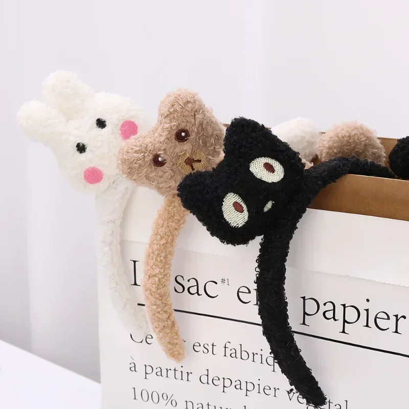 Cat Ear Headband For Women Hair Hoop band Girl Fashion Hair Accessories Wash Up Plush Furry Bear Ear Costume Headwear Barrettes