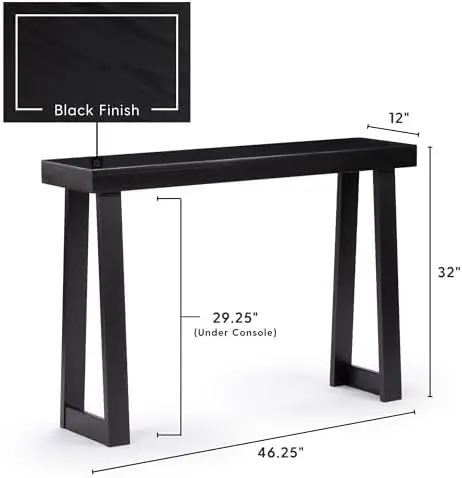 Plank+Beam Solid Wood Console Table, 46 Inch, Sofa Table, Narrow Entryway Table for Hallway, Behind The Couch, Living Room, Foye