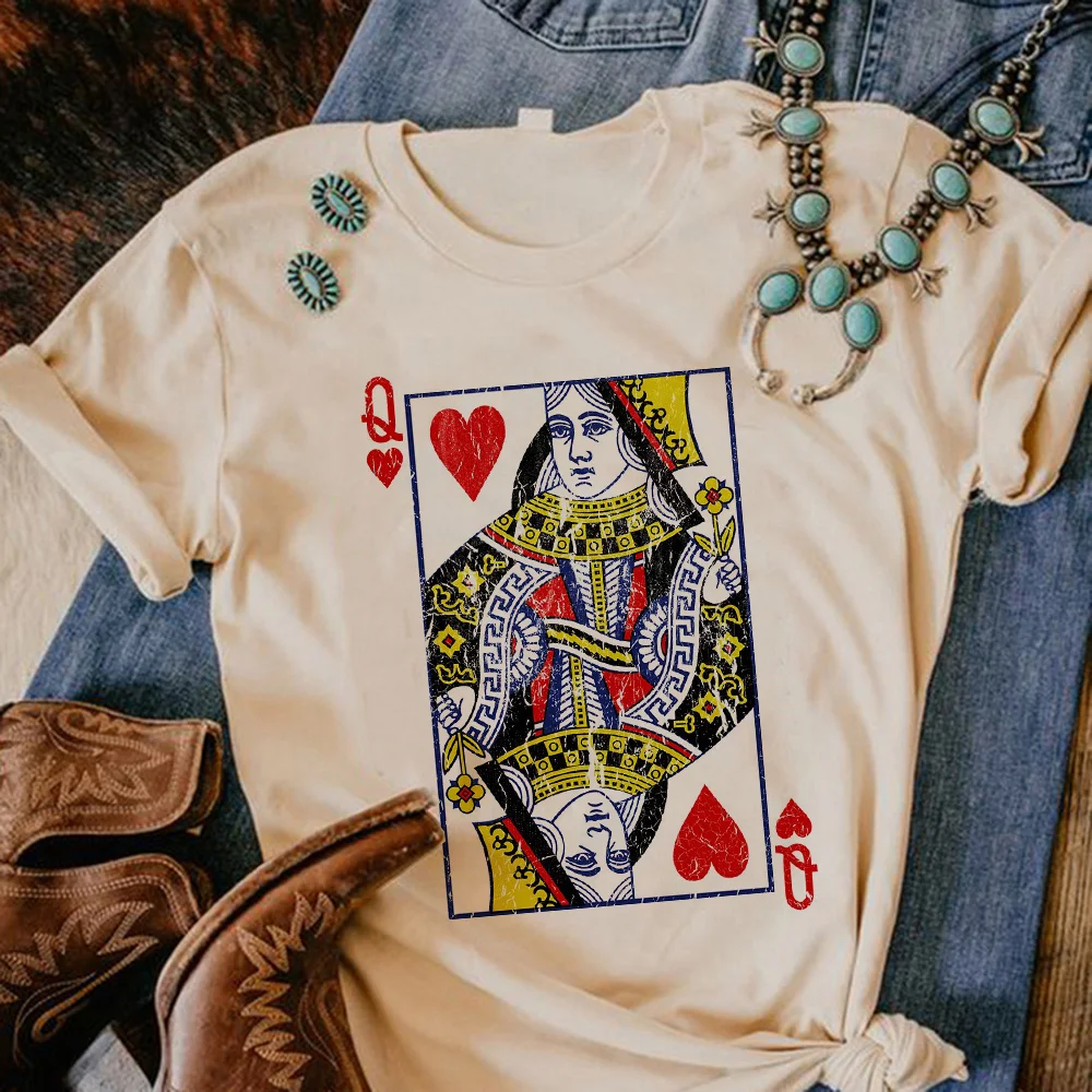 Playing Card Tee women funny t shirt girl comic harajuku manga clothes