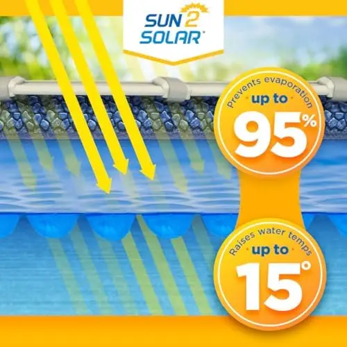 Blue 16 ft Round Pool Solar Cover | 16 Mil | Heat Retaining | Thermal Heating Blanket for Inground & Above Ground