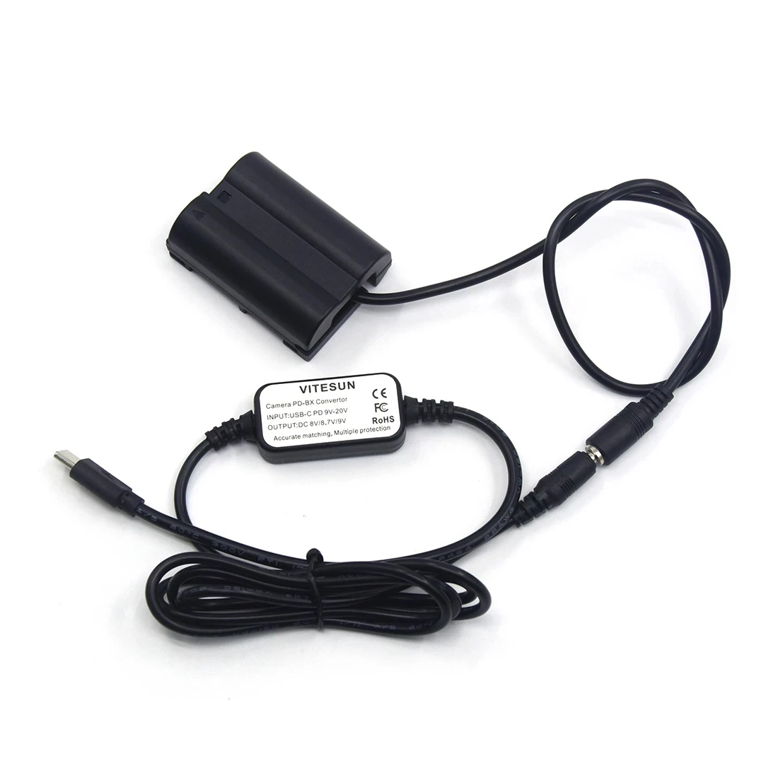 DC USB C Cable& EP-5B Coupler EN-EL15 Dummy Battery for Nikon Z7 Z6 D850 D810 D800E D750 D610 D600 D810A D7000 D7100 Camera