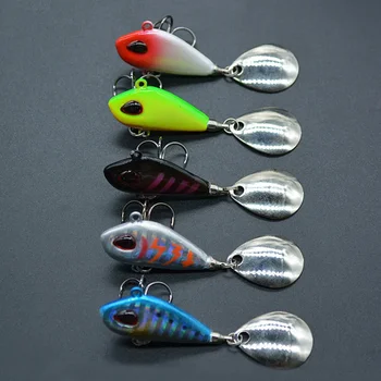 Yeni Varış 1 ADET 6g/10g/17g/25g Metal VIB Balıkçılık Cazibesi Spinner Batan Dönen Kaşık Pin Crankbait Payetler Yemler olta takımı