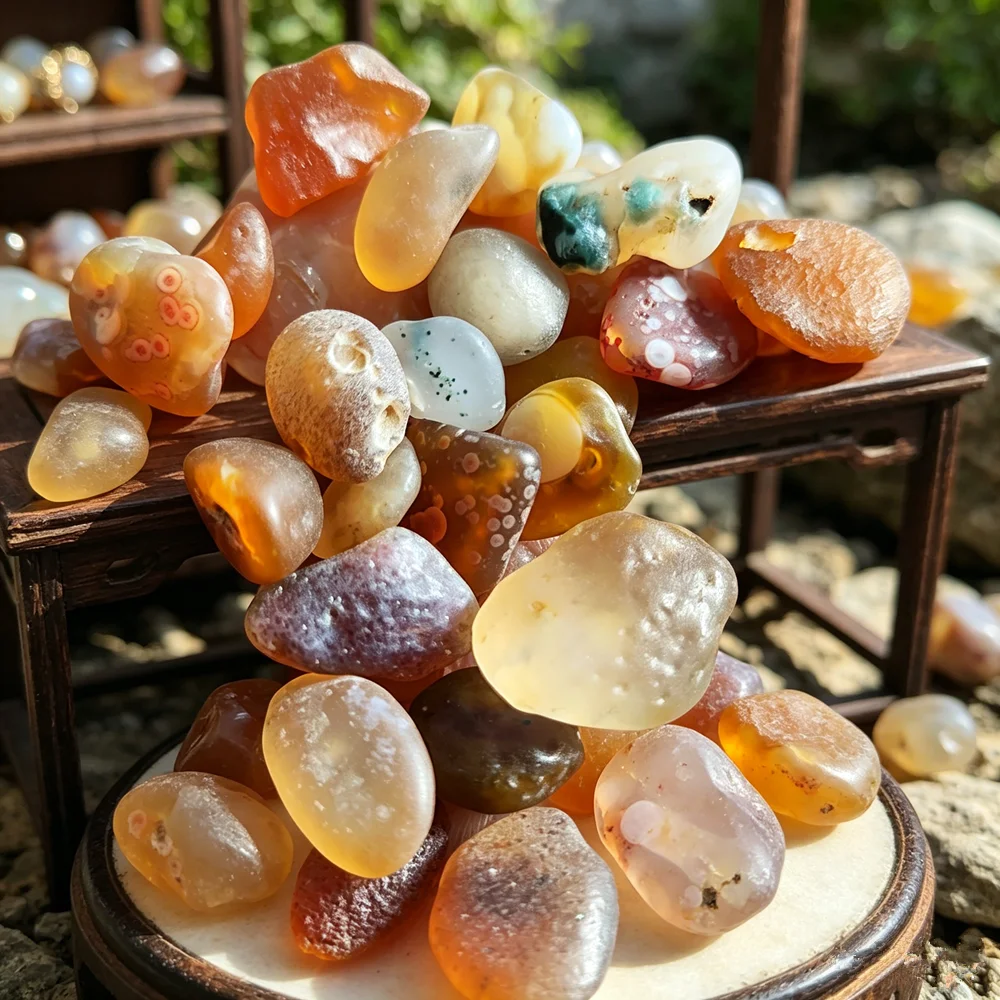 Perles en pierre d'agate naturelle couleur bonbon Gobi, magnifiques cristaux minéraux bruts, pierres de décoration pour la maison et la fabrication de bijoux
