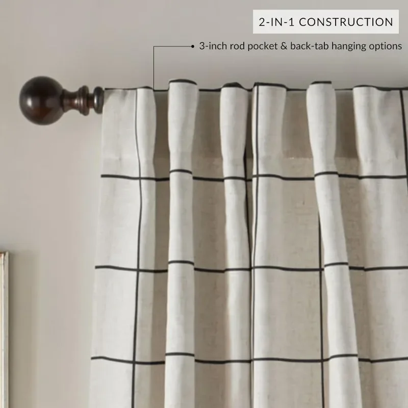 Lattice blackout curtains, living room and bedroom curtains with rod pocket buckle