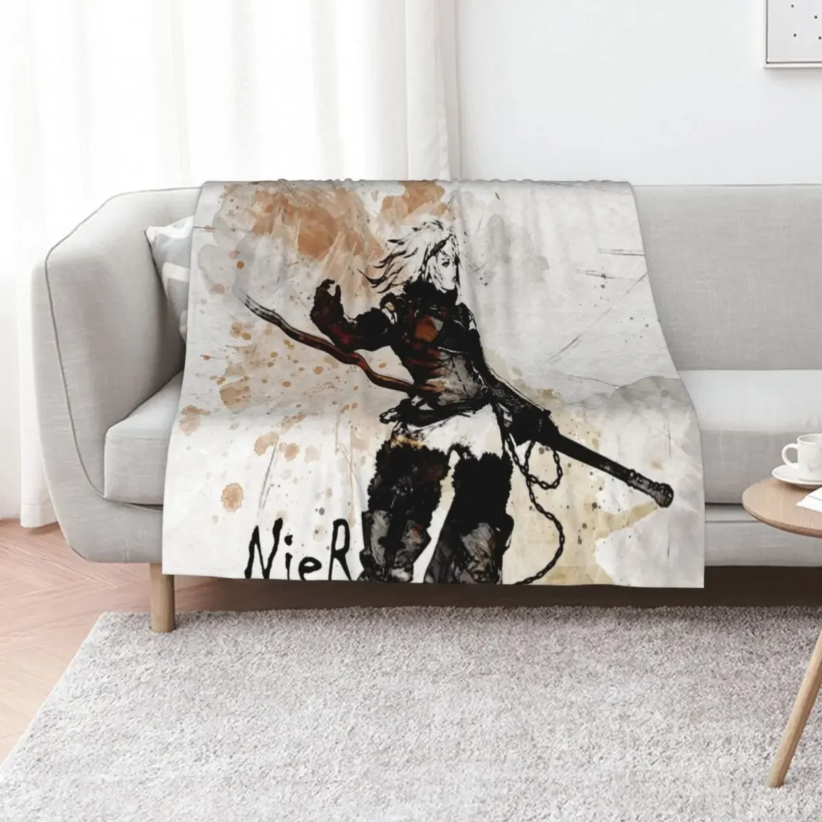 

NieR Replicant *Painting* Throw Blanket cosplay anime blankets ands Luxury Luxury Throw Blankets