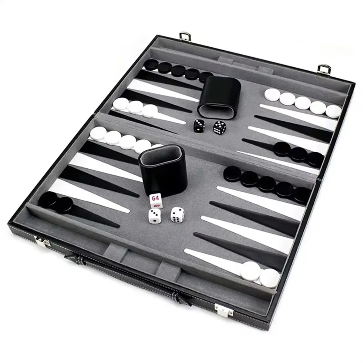 L79A Classic Board Game with Leather Case Folding Board,Gift Package,Portable Travel Strategy Backgammon Game Set for Adults