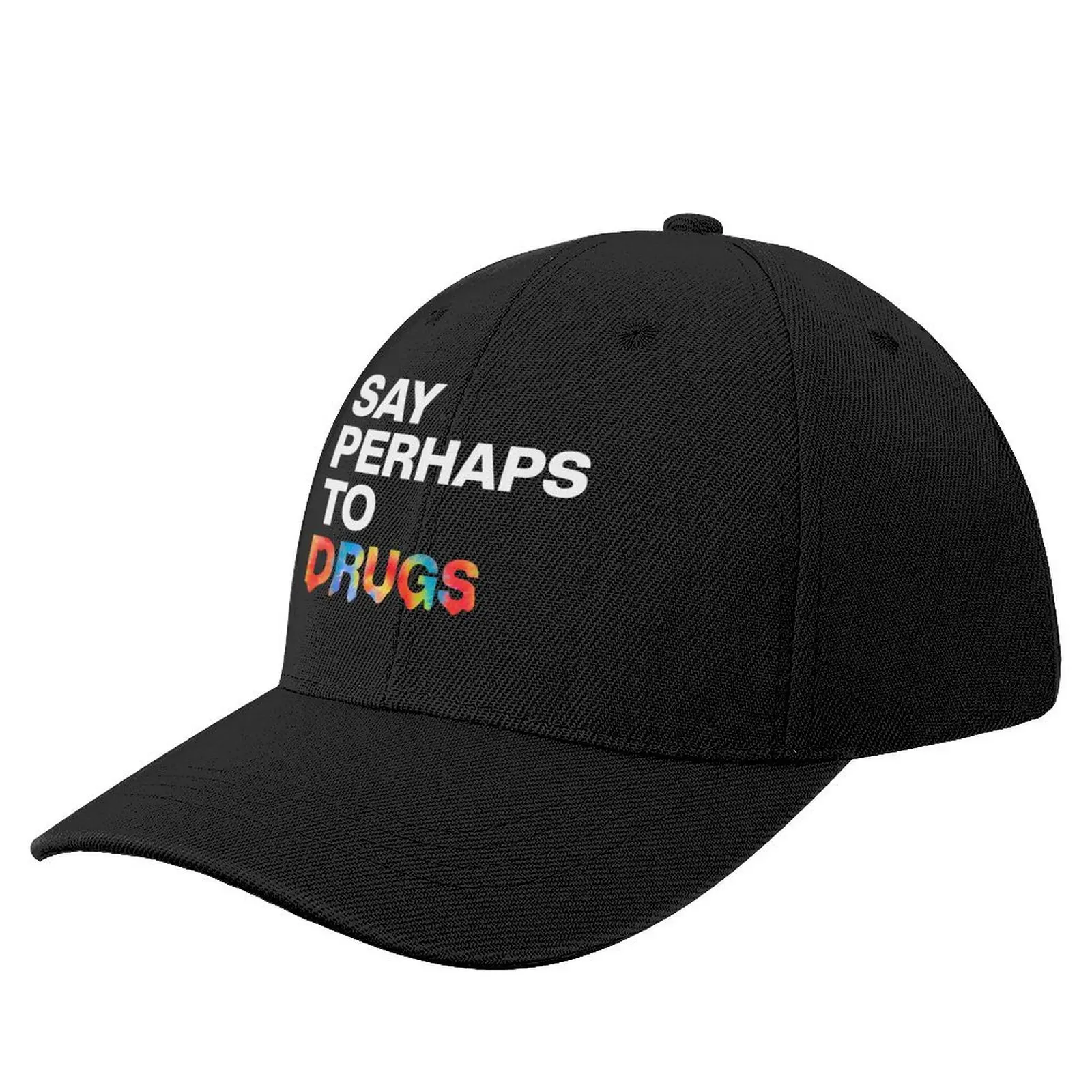 Say Perhaps To Drugs Retro Tie Dye Rainbow Baseball Cap fishing hat dad hat Luxury Man Hat fashionable Mens Women's