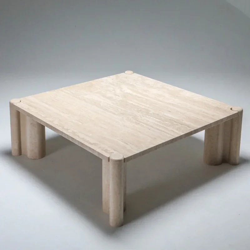 

xqqModern Italian Travertine Coffee Table Designer Model Room Creative Living Room Sales Department Square Art Coffee Table