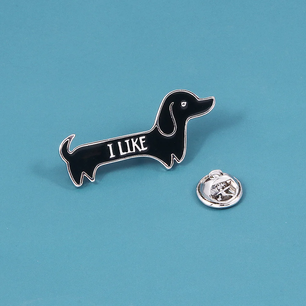 Cartoon Cute Dachshund Dog I LIKE Enamel Pins Badge Brooch For Cartoon Fans Woman Man Lapel Pin Jewelry Accessories Gifts