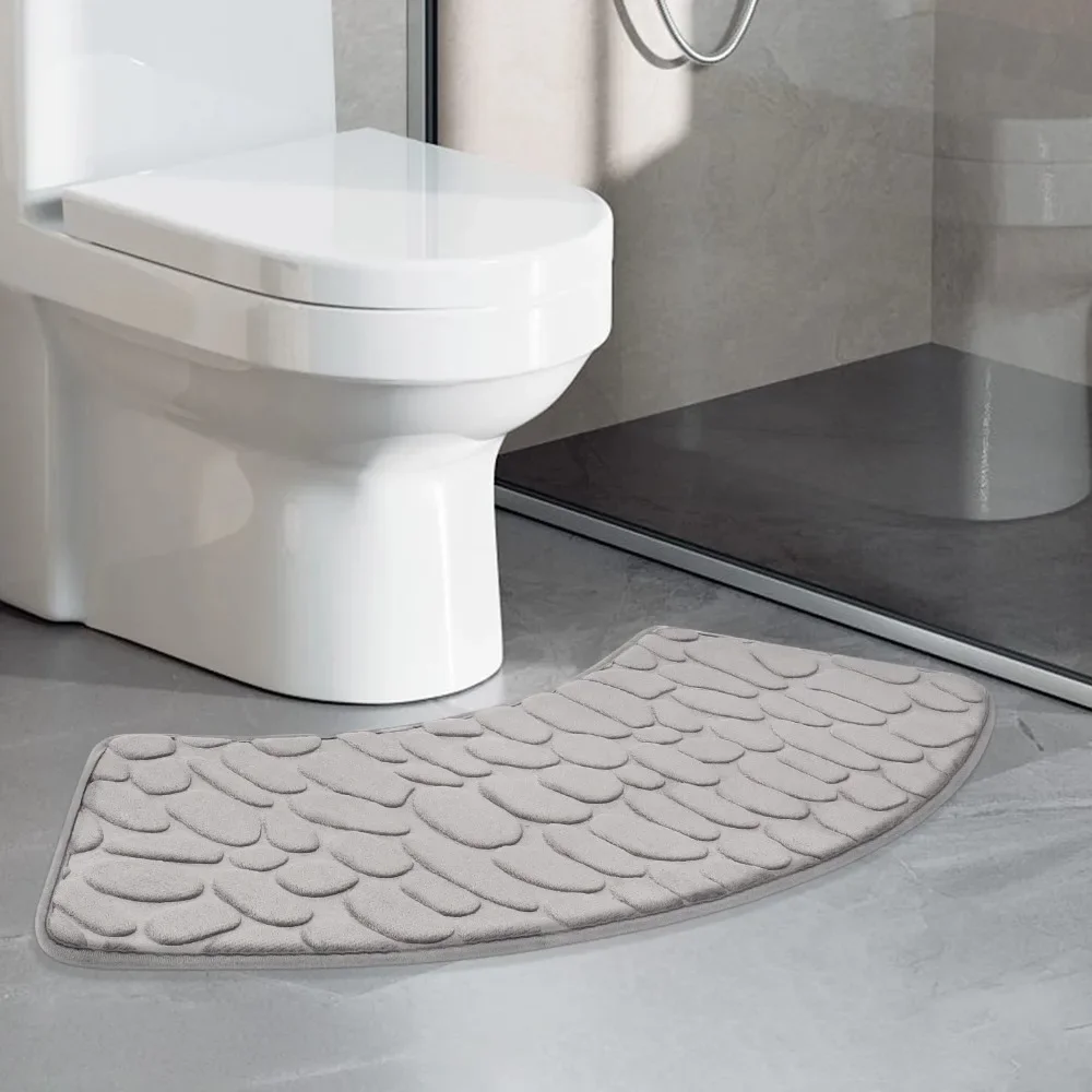 1PC Bathroom Floor Mat Pebble Embossed Carpet Curved Scalloped Mat Non-slip Area Rug Absorbent Floor-Mat Toilet Shower Bath Mats