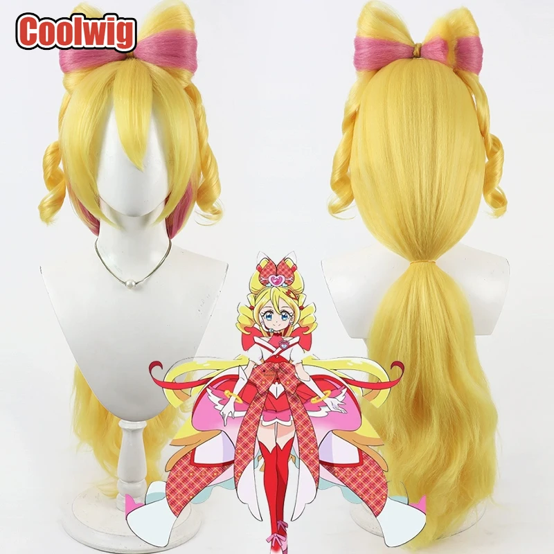 

Coolwig Synthetic Hair Sakura Uta Cosplay Wigs Futari wa Pretty Cure Cure Idol Sakura Uta 80cm Long Blonde Wig Heat Resistant