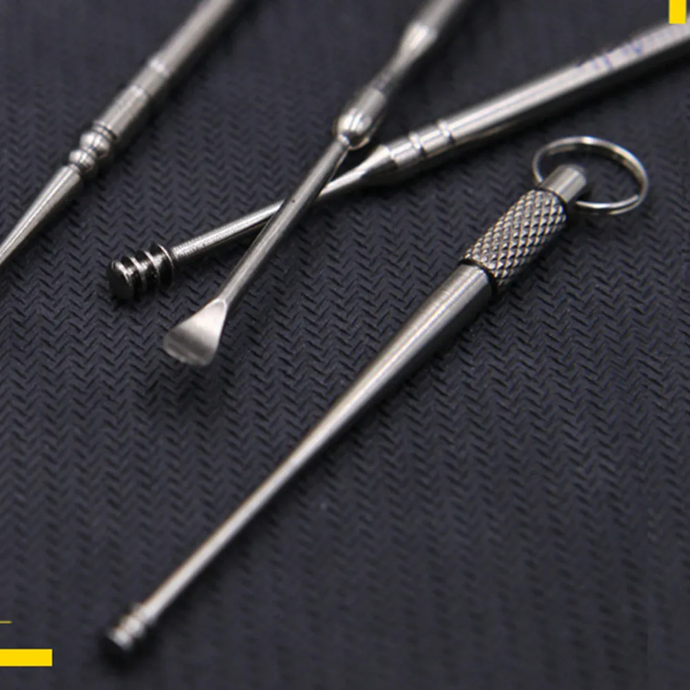 

4pcs Tools Titanium Alloy Spiral Double-End Ear Spoon For Earwax Removal Cleaning Professional Home Use Ear Care
