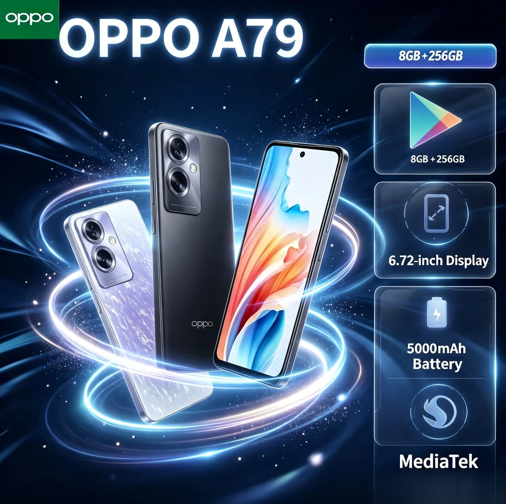 2026 Official Authentic OPPO A79 Product Authent 8GB RAM 256GB Storage Unlocked Dual SIM 6.2' FHD+ Waterdrop Screen Mediatek