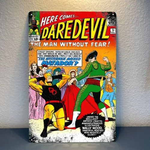 1pcs,Daredevil Comics Superhero Metal Tin Sign - Wall Art Print  Retro Decor