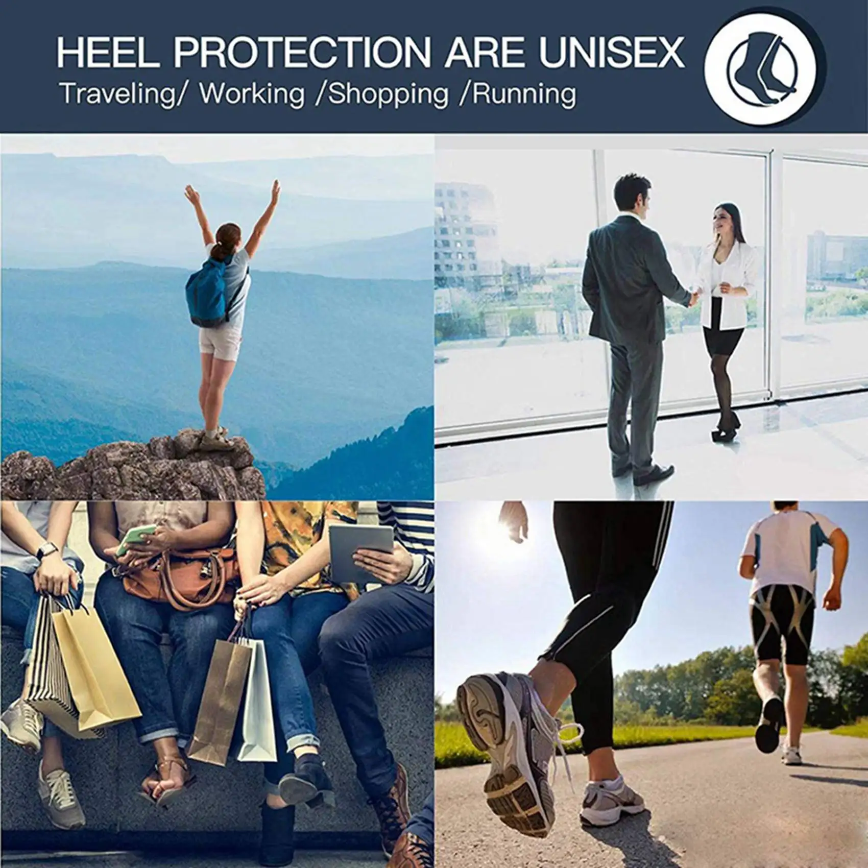AINY-9 Pairs Heel Cups, Plantar Fasciitis Inserts Pads, Gel Heel Cushion, Silicone Heel Protectors, For Plantar Fasciitis