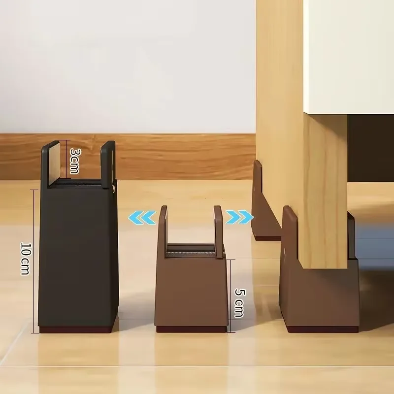 Bantalan Penambah Tinggi Kaki Furnitur Dapat Disesuaikan Bantalan Penguat Kaki Tempat Tidur Kamar Tidur Bantalan Penopang Kaki Kabinet Meja Teh Ruang Tamu