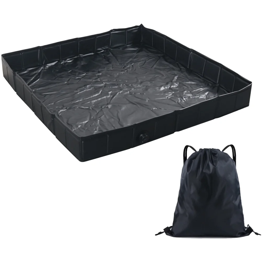 Foldable PVC Shower Base for Outdoor Camping For RV Portable Water Collection Tray 104x104x15cm Lightweight Design