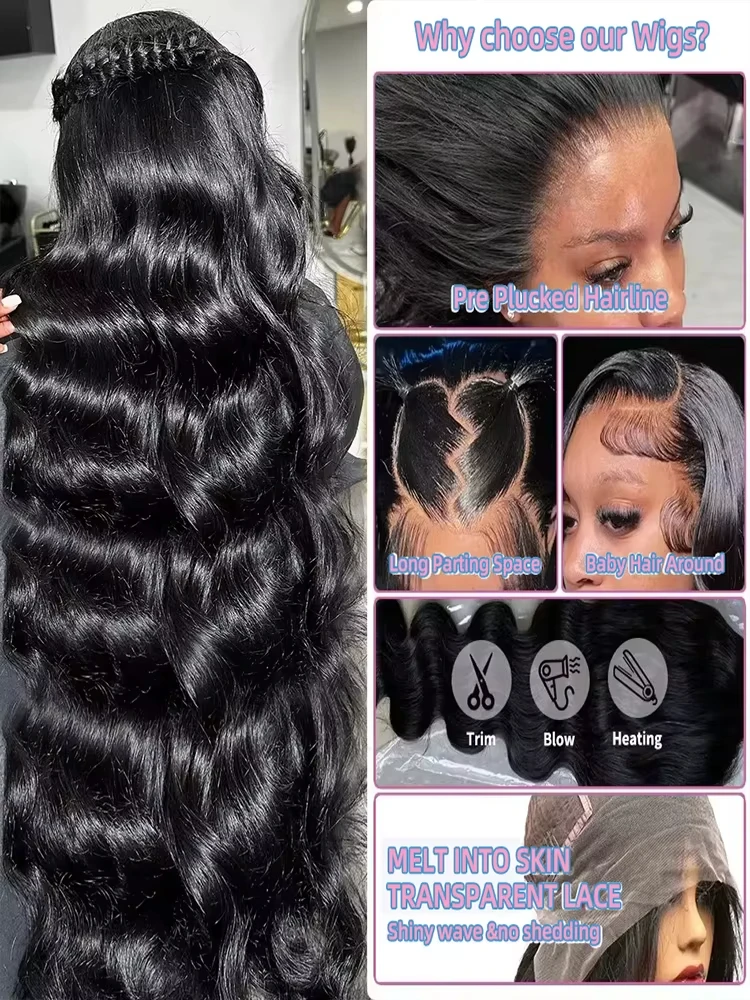 غلويليس الجسم موجة خصلات الشعر المستعار الإنسان 5x5 إغلاق شعر مستعار 30 بوصة 13x6 HD الدانتيل الباروكة الأمامية موجة المياه الطبيعية الدانتيل الجبهة مع شعر الطفل #2