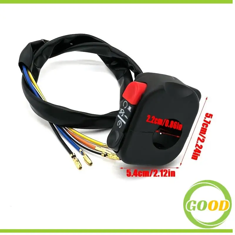 Motorcycle Handlebar Switch Vintage Flame-Out Switch Starter LED Headlight Double Flash Switch Universal ATV Tuning Accessories