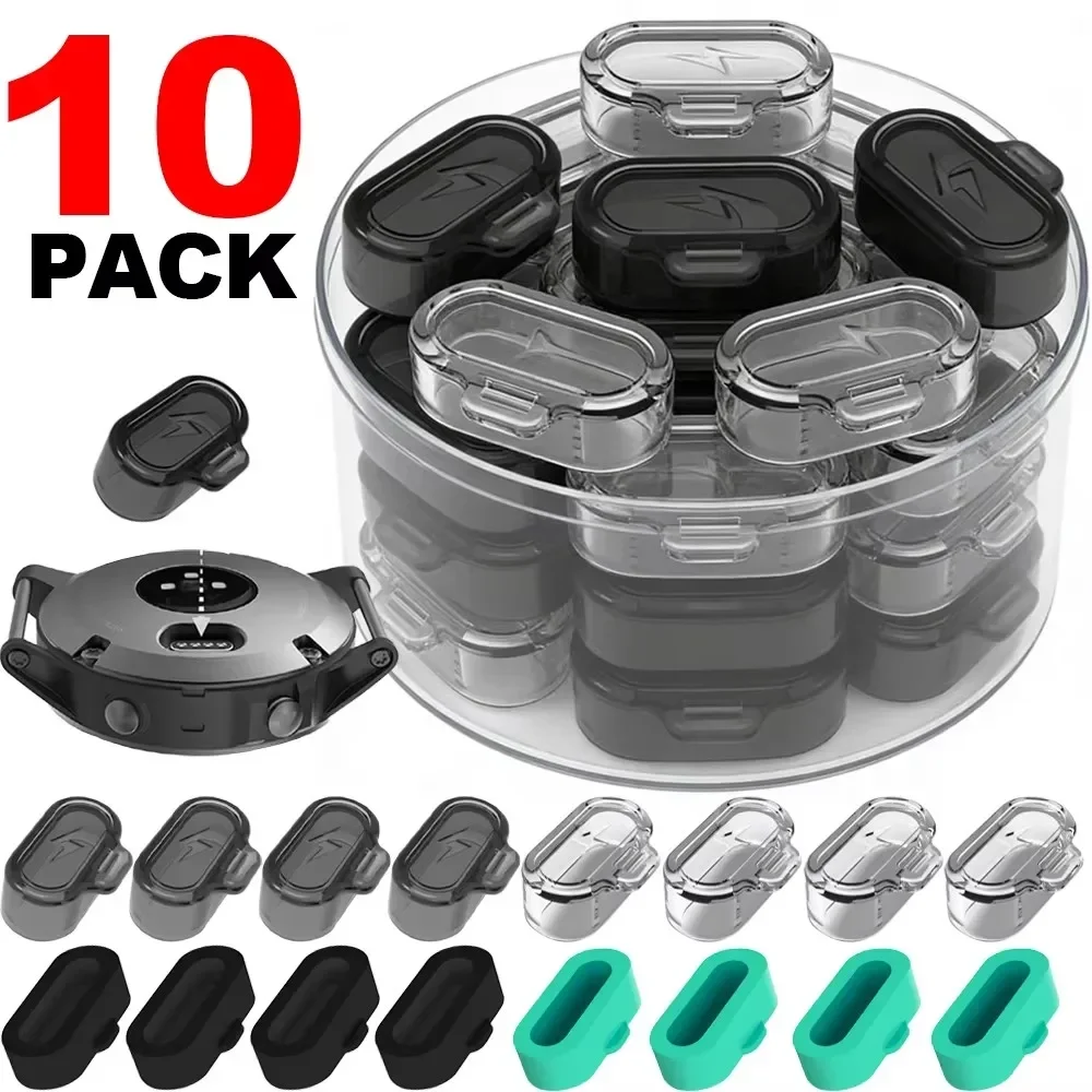 Anti-dust Plugs for Garmin Fenix 8/7/7S/7X Silicone Smartwatch Charger Port Protector Forerunner 935 965 Vivoactive 3 4 Venu 2