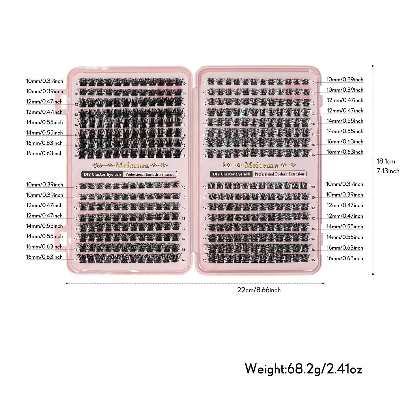 Extension de cils en grappe, faux cils individuels amovibles, Extensions de cils pour le maquillage du Volume
