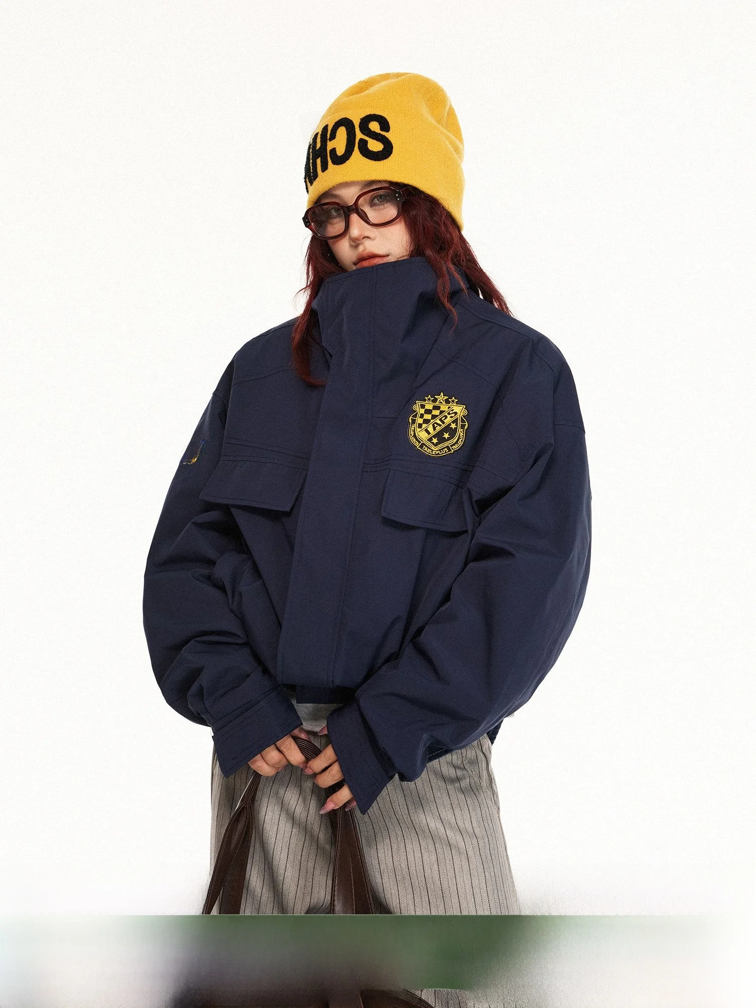 

Куртка Damon Island 2026: Весенняя, в американском ретро-стиле, с вышивкой, воротником-стойкой, рабочая, повседневная, стильная, молодежная мода