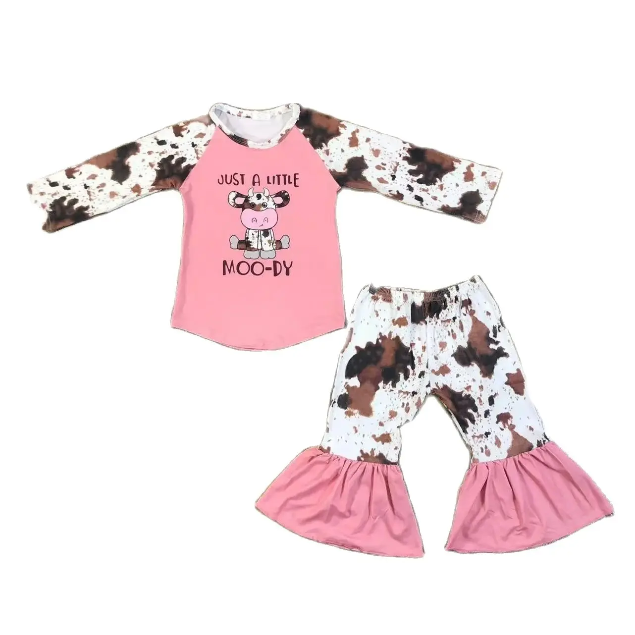 

Dairy cow Clothing for girls suit long sleeve top plus pants kids clothes cotton outdoor school wear daily casual clothing