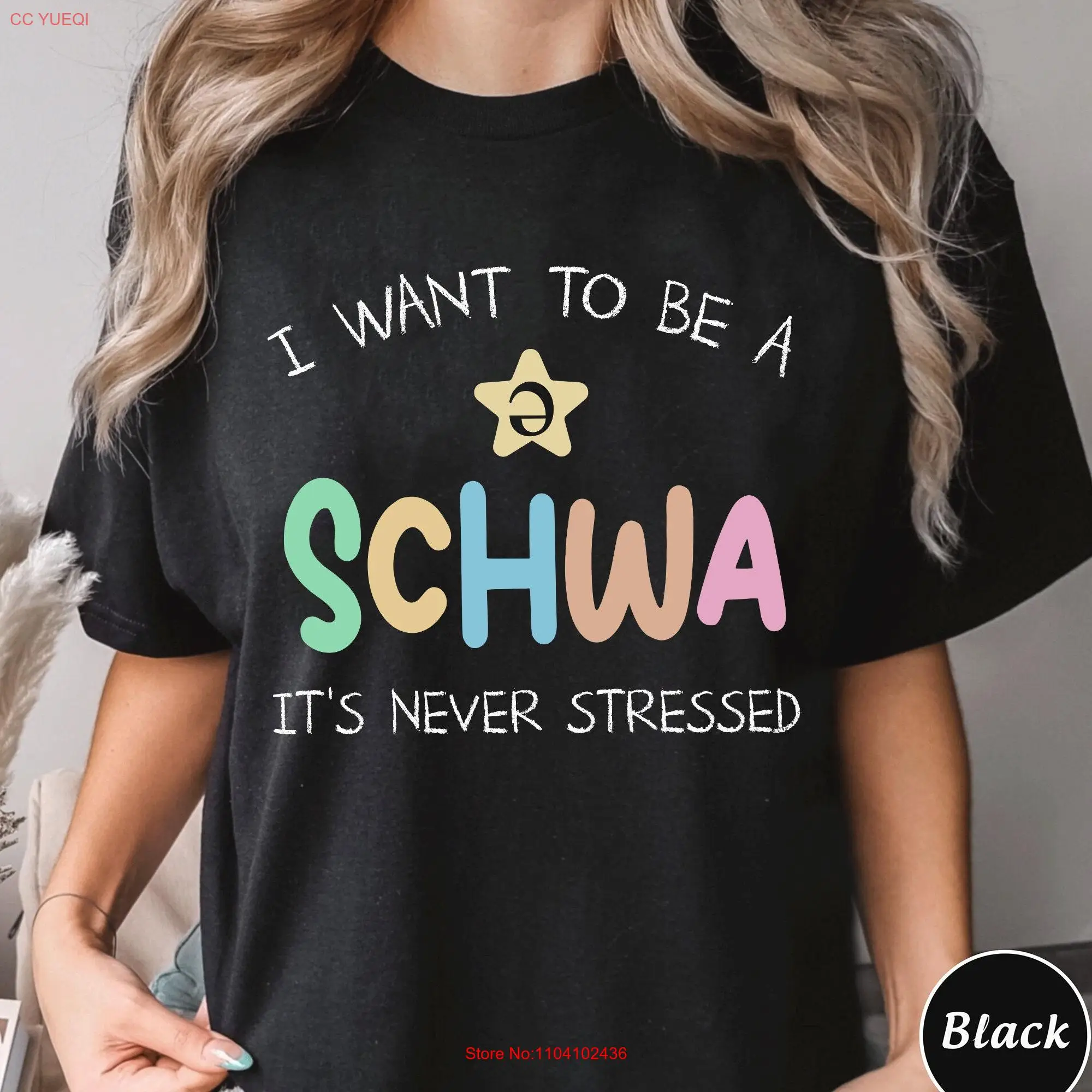 I Want To Be A Schwa SweaT T Shirt It's Never Stressed Funny For Teacher Reading Trending  long or short sleeves