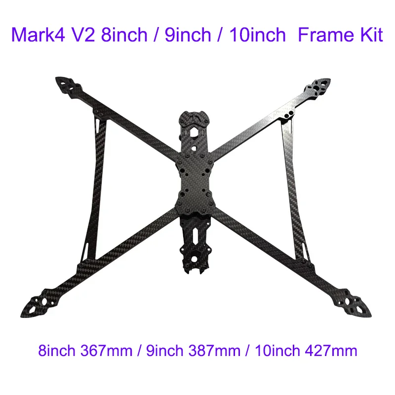

HOBBYREN MAK4 V2 MARK4 FPV Drone Frame KIT 8/9/10 дюймов 367/387/427 мм из углеродного волокна для RC FPV Freestyle гоночный дрон дальнего действия