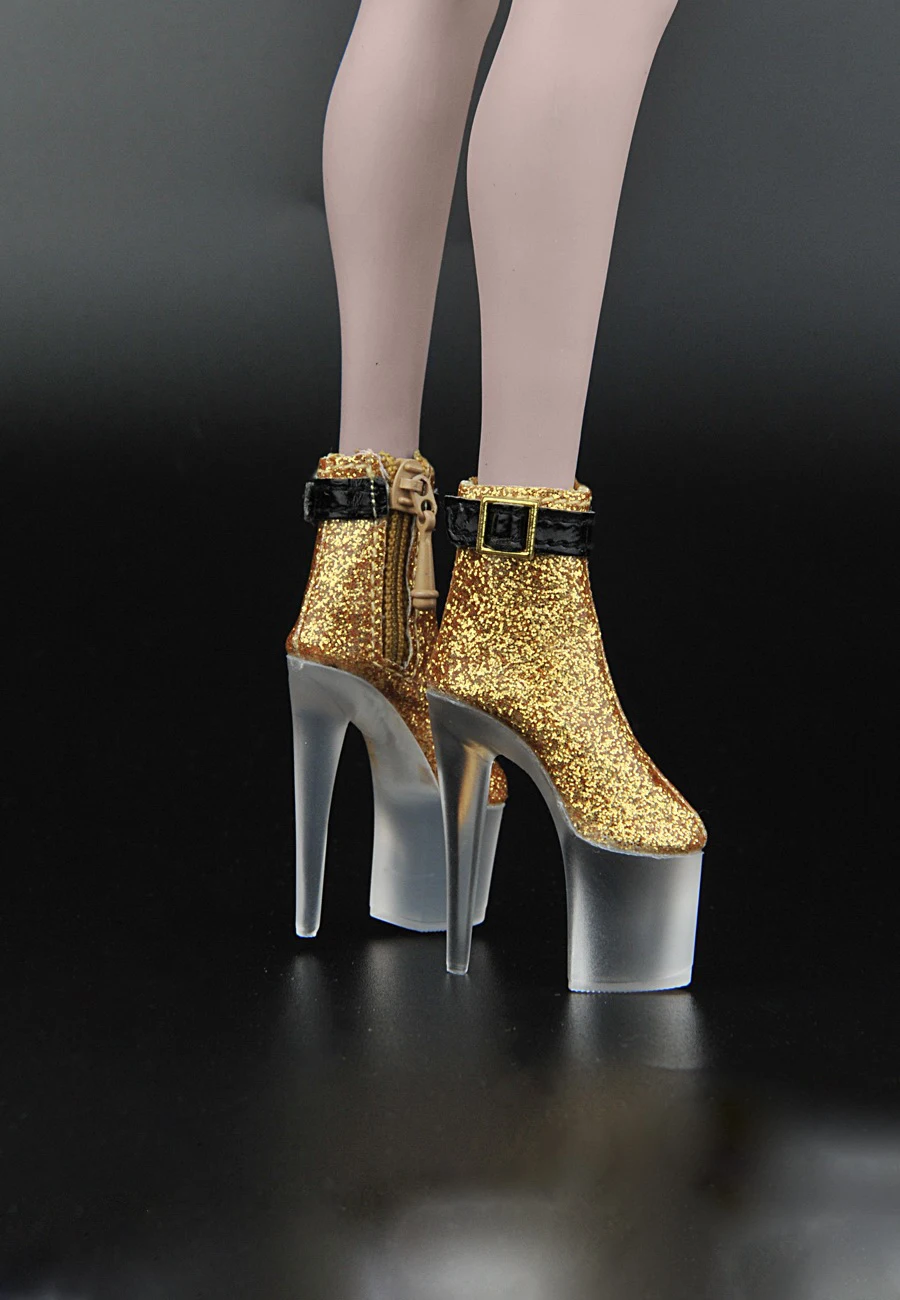 1/6 Scale Female Soldier Transparent Bottom High Heel Shoe Model Trendy Female Doll Boot Fit 12'' Action Figure OB OD Doll Shoes